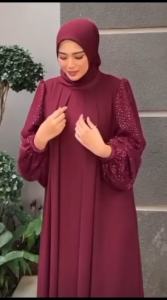 Bonita Dress Ceruty Mix Tile Manik Manik Gamis Wanita Model Terbaru Remaja Dress Wanita Kondangan