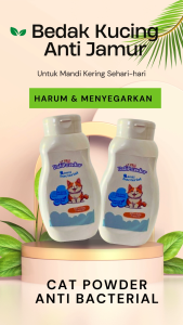 Bedak Kucing Anti Lepek Anti Ketombe Cat Powder Anti Bacterical Bulu Mengembang dan Harum Sepanjang Hari Aerizoo