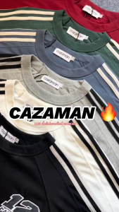 CAZAMAN เสื้อยืด OVERSIZE เสื้อยืดโอเวอร์ไซส์ เสื้อคอตตอน คอกลม แนวสปอร์ต 2185
