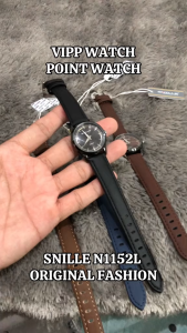 BISA COD - JAM TANGAN WANITA SNILLE N1152L TALI KULIT TAHAN AIR FREE BOX FREE BATERAI CADANGAN ANALOG WATCHES