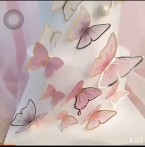 🇲🇾 10pcs Butterfly Cake Topper Decoration Acrylic Bronzing Romantic Valentines Day Baking Gold Lining Hiasan Kek 蝴蝶蛋糕装饰