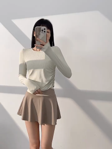 Evesport-YOGA-152 เสื้อกีฬาผู้หญิง เสื้อลำลอง เสื้อออกกำลังกายแขนยาว จั๊มเอว ทรงสวยใส่สบาย