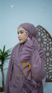 Mukena Dewasa Bordir 2in1 Resleting Rempel Katun Premium Bunga Lily Cantik Mukenah Terbaru