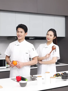 Cotton Chef Uniform Breathable Short/Long Sleeve Chef Tops Hotel Waiter Work Wear Chef Overalls Uniforms