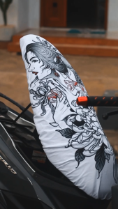 Sarung Cover Jok Full Printing Premium Pelindung Cover Bungkus Jok Motor Anti Air Anti Cakar Kucing Terlaris Motif Ninja Assasins Women