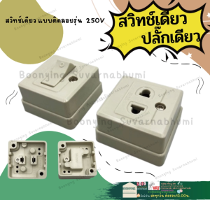 สวิทซ์ ปิด-เปิด และ ปลั๊ก เดี่ยว แบบ ติดลอย ใช้ภายใน