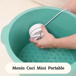 Alat Mesin Cuci Portable Mini USB Ultrasonic 360 Putar Turbine Wash Turbo Clean Cleaning washer Pencuci Pembersih Pakaian Dalam Kaos Kaki Handuk Piring Gelas Mangkok Sendok Garpu Brush Makeup Hemat Energi Anak Kos Traveling Friendly Multifungsi Serbaguna