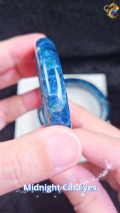 Collectors Grade Midnight Cat Eyes Blue Apatite Bangle