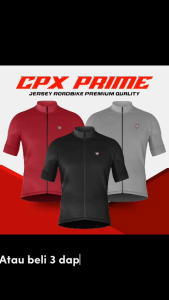 CPX Baju Gowes CYCLING Jersey Sepeda Lengan Pendek Full Resleting Roadbike Polos Saku Belakang