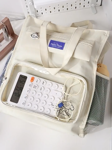 Student Tote Bag Large Capacity Waterproof Book Bag Canvas bag Hand-Carry School Tutorial Bag