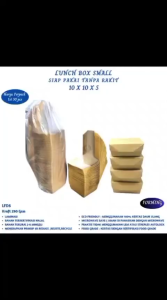 Paper Lunch Box Small Sudah Terbentuk Tidak Perlu Dirakit (Isi 50 Pcs / LFD5)