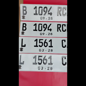 Plat Nomor Mobil Custom Timbul Putih Hitam Standar