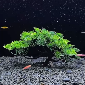 High Quality Fake Plant Pine Cypress Podocarpus Aquarium Fish Tank Decoration Vibrant Color
