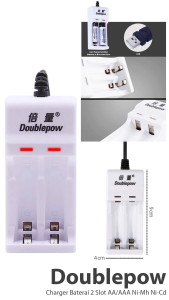 Doublepow Charger Baterai 2 Slots for AA/AAA