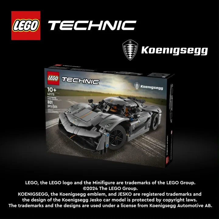 LEGO Technic 42173 Koenigsegg Jesko Absolut Grey Hypercar (801