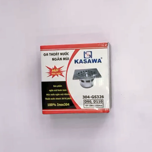 Ga thoát sàn chống hôi ngăn rác inox 304 dày VINA GS326 size 15x15cm phi 90