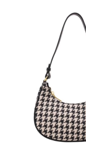 Zaman Now - Houndstooth Pattern Fashion Bag / Tas Hobo Wanita Motif