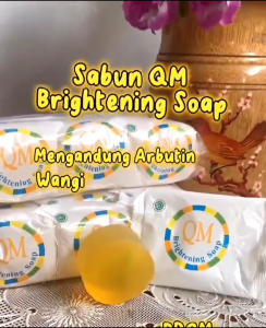 COD - 3 PCS GoShop Sabun QM Glowing Brightening Soap Memutihkan Wajah With Arbutin BPOM - 60 gram
