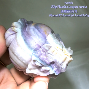 Feng Shui Lucky Silky Fluorite Quartz Dragon Turtle Ornaments/Silky Fluorite Dragon Tortoise/Silky Fluorite Dragon Turtle/风水招财丝绸萤石龙龟摆件/丝绸萤石龙龟