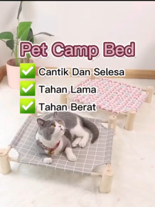KUCINGJER Malaysia Cat Hammock Elevated Wooden Hammock Cat Beds Pet House Cats Wooden Detachable Lounge Puppy Kitten