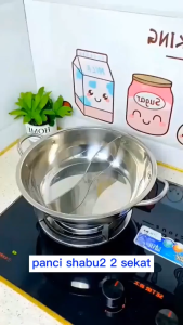 PANCI SHABU omicko 2 SEKAT 30CM LH30CM/panci set dengan penutup kaca shabu