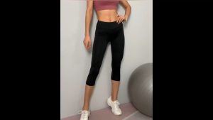 กางเกงออกกำลังกาย กางเกงกีฬา เลกกิ้งขา5ส่วน ขอบยางยืด #P1719