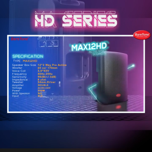BareTone 12" Active Loud Speaker (500W) HD Series MAX12HD - Price For 1PC