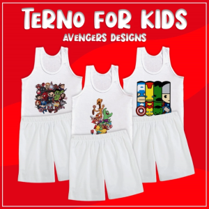 Kids wear hub terno sando for kids boy assorted 0-10 yrs old subli terno sando for baby boy print design WE BARE BEARS