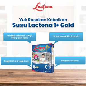 LACTONA GOLD 1+ Susu Pertumbuhan Anak 1-3 Tahun 200 Gram