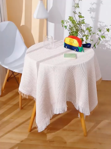 Table Cloth Round Shape Nordic Style Tassel Tablecloths Cotton Linen Weave Dust-Proof Table Cover for Coffee Table【On Sale】