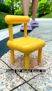 Stand HP Model Kursi 3D: Dudukan Penyangga Handphone Sandaran Aksesoris Minuatur Hp Model Kursi Unik Lucu