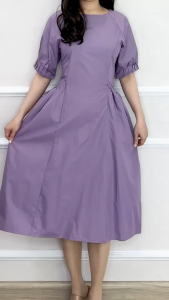 Silvervogue - SV 5847 - Cute Pocket Flare Dress | Gaun Katun Midi Pakaian Kasual Wanita