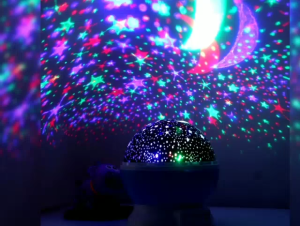 Lampu Tidur Hias Unik Dengan Model Proyektor Motif Bulan Bintang Sky Galaxy - Lampu Hias Lampu Malam Dekorasi Kamar