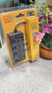 USB HUB 4 PORT R-ONE RUH001 3.0 - ADAPTOR PORTABLE USB R-ONE 3.0 1.2 METER WITH INDIKATOR LED MURAH