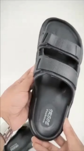 Sandal slide pria keren casual ban dua premium distro: Sendal pria kekinian slop karet empuk anti slip dewasa cowok EVA