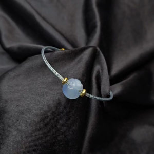 Q231 Vòng túi tiền Aquamarine dây cáp Thủy và Mộc - Phong Thuỷ TUDO P
