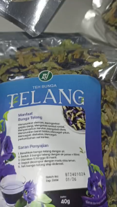 Bunga Telang Organik 40Gr / Teh Telang Kering Grade A  / Teh Biru / Dried Butterfly Pea / Teh Telang Curah
