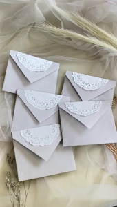 Bloomingyourdays 5Pcs Amplop Kertas Buram Klasik Mini Warna Abu