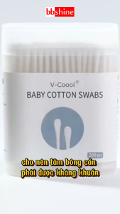Tăm bông sơ sinh V-Coool kháng khuẩn cao cấp BBShine Bông ngoáy tai cho bé chuyên dụng tiện lợi – SS045