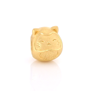 [Charme Set] Chow Sang Sang 周生生 999 Gold Charme Mini Maneki Neko Lucky Cat and Love Heart Mini Charm 91836C 92310C [One Bracelet included]