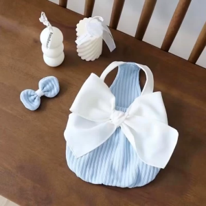 【original】 Whisker Dog Clothes for Shih Tzu Female Puppy Cat Cute Summer Vest Clothing Pet Bowknot Gown Cat Dog Birthday Outfit