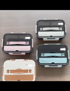 Portable Lunch Box Student Children Adult Microwave  Washable Portable Safety PP Food Container Storage Box Work and School Bento Lunch Box 3 Grid 1500ml