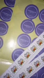 SBC 2-8 Cetak Stiker Custom Label Kemasan Makanan Print Sticker & Cut Langsung Tempel