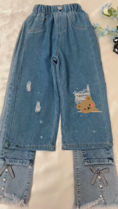 Celana Jeans Anak Perempuan Import Premium Celana Panjang Anak Cewe Motif Pita