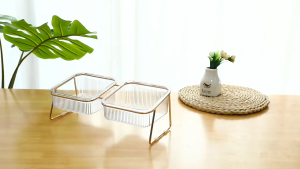 hooh pet🌈ชามอาหารสัตว์เลี้ยง ที่ให้อาหารแมว สุนัข ชุดชามคู่ แบบเอียง สินค้าพร้อมส่ง