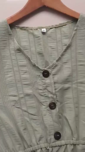 Women's Plain Garter Waist V-Neck Dress: Elegant & Comfortable Fashion