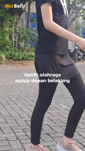 MOI Rok Celana Legging Olahraga Senam Gym Zumba Muslimah Lari Berenang Sport Outdoor
