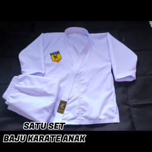Baju Karate Anak 1 Set Plus Sabuk dan Logo Bordir