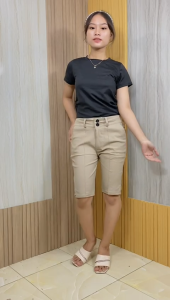 Putri Nasya - Celana Big Size Pendek 3/4 RRP Ukuran 8L6L5L4L2LXLS fit to L Warna Moca Capucino Cream Hitam