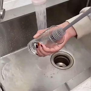 Cây cọ rửa cốc chai lọ đa năng silicon có tay cầm dài tiện lợi-NIEVE